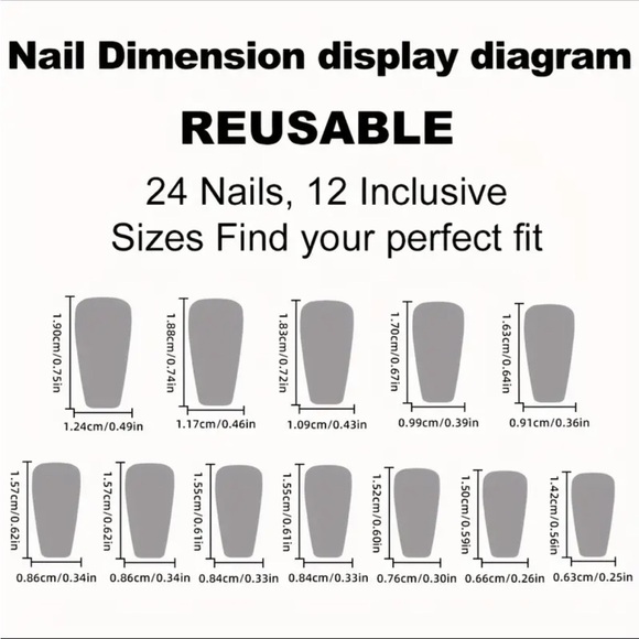 Medium Length Coffin Press On Nails With Bling - Picture 3 of 8